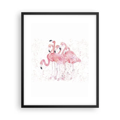 Poster in een zwarte lijst - Roze ensemble - 40x50 cm