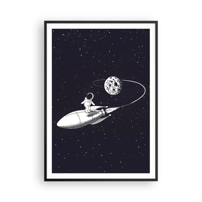 Poster in een zwarte lijst - Spacesurfer - 70x100 cm