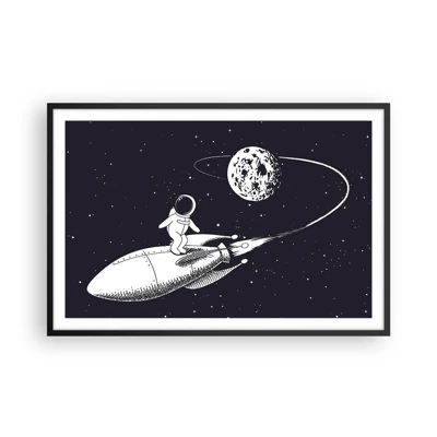 Poster in een zwarte lijst - Spacesurfer - 91x61 cm