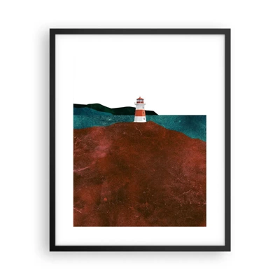Poster in een zwarte lijst - Starend naar de zee - 40x50 cm