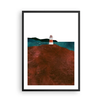 Poster in een zwarte lijst - Starend naar de zee - 50x70 cm