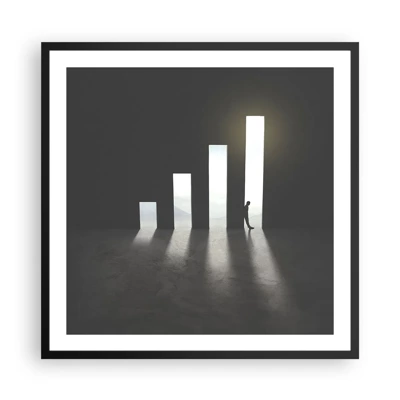 Poster in een zwarte lijst - Succes - impressie - 60x60 cm