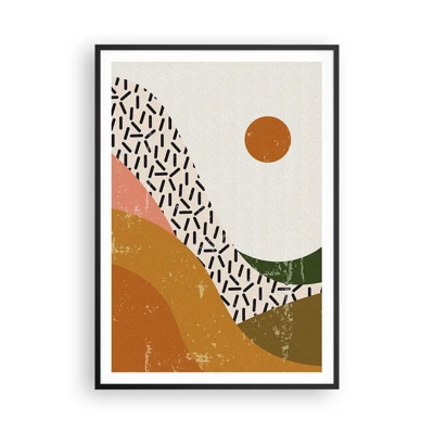 Poster in een zwarte lijst - Zonne-abstractie - 70x100 cm