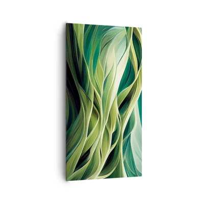 Schilderen op canvas - Abstract groen spel - 65x120 cm