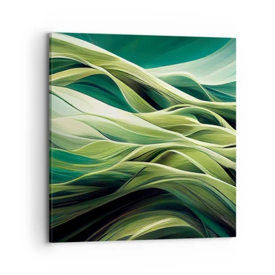 Schilderen op canvas - Abstract groen spel - 70x70 cm