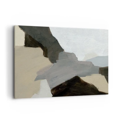 Schilderen op canvas - Abstractie: het kruispunt van grijs - 100x70 cm