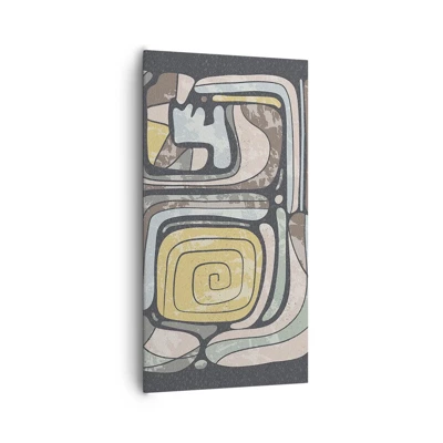 Schilderen op canvas - Abstractie in de precolumbiaanse geest - 65x120 cm