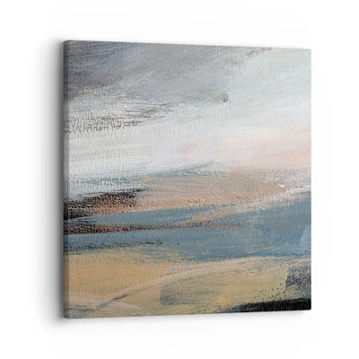 Schilderen op canvas - Abstractie: noordelijk landschap - 30x30 cm