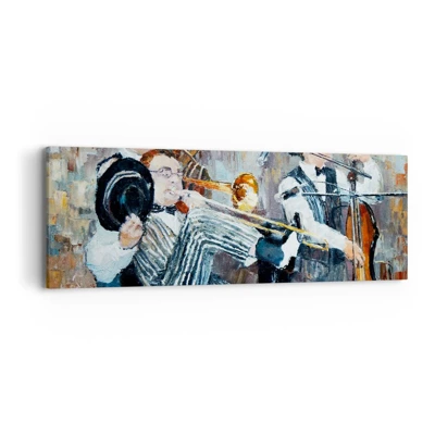 Schilderen op canvas - Al die jazz - 90x30 cm