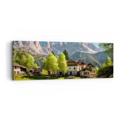 Schilderen op canvas - Alpine idylle - 90x30 cm