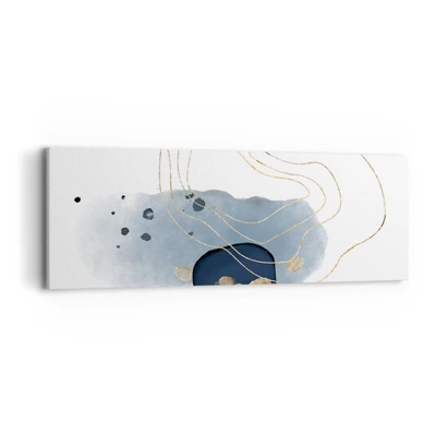 Schilderen op canvas - Blauw en goud fantasie - 90x30 cm