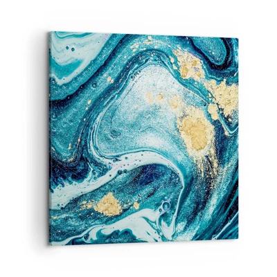 Schilderen op canvas - Blauwe draaikolk - 50x50 cm