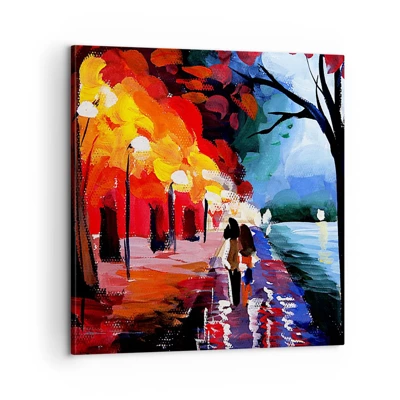 Schilderen op canvas - Brandende herfst in het park - 60x60 cm