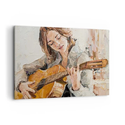 Schilderen op canvas - Concerto voor gitaar en een meisjeshart - 100x70 cm