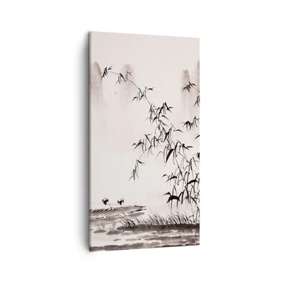 Schilderen op canvas - De stilte van de rijstvelden - 45x80 cm