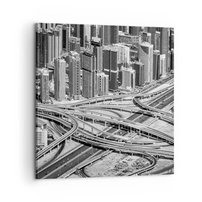 Schilderen op canvas - Dubai - de onmogelijke stad - 60x60 cm