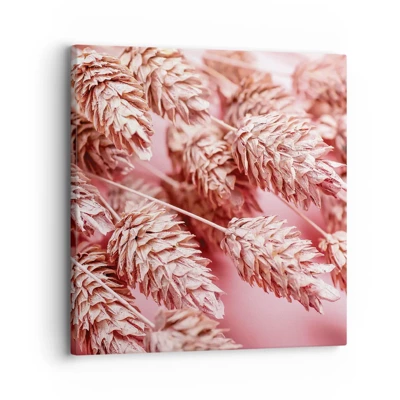 Schilderen op canvas - Een bloemencascade in roze - 30x30 cm