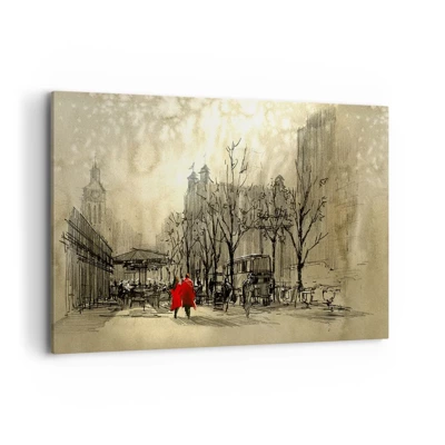 Schilderen op canvas - Een date in de Londense mist - 100x70 cm