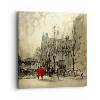 Schilderen op canvas - Een date in de Londense mist - 40x40 cm