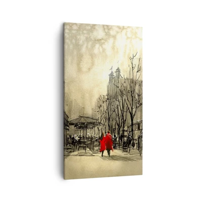 Schilderen op canvas - Een date in de Londense mist - 45x80 cm