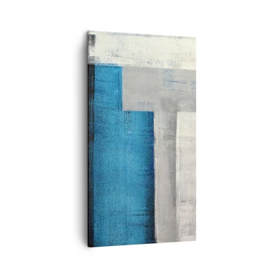 Schilderen op canvas - Een poëtische compositie van grijs en blauw - 45x80 cm