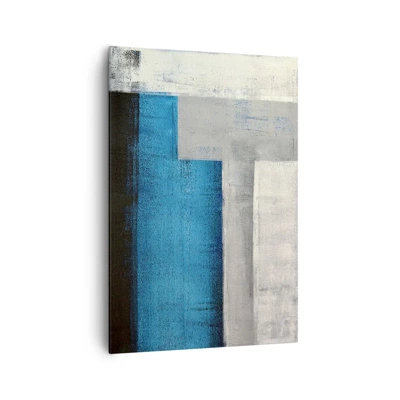 Schilderen op canvas - Een poëtische compositie van grijs en blauw - 70x100 cm