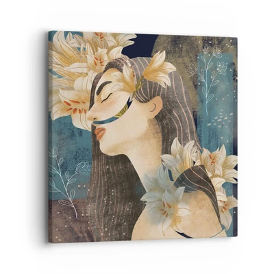 Schilderen op canvas - Een sprookje over een prinses met lelies - 30x30 cm
