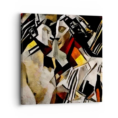 Schilderen op canvas - Een statige kus - 30x30 cm