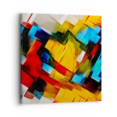 Schilderen op canvas - Een veelkleurig lagen koekje - 30x30 cm