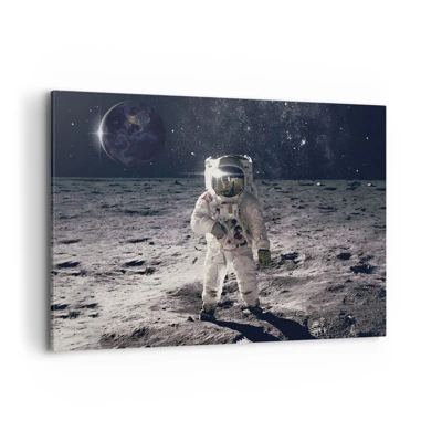 Schilderen op canvas - Groetjes van de maan - 100x70 cm