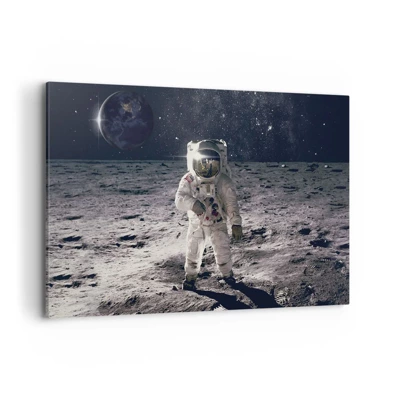 Schilderen op canvas - Groetjes van de maan - 120x80 cm