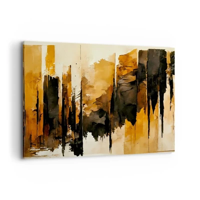 Schilderen op canvas - Harmonie van zwart en goud - 120x80 cm