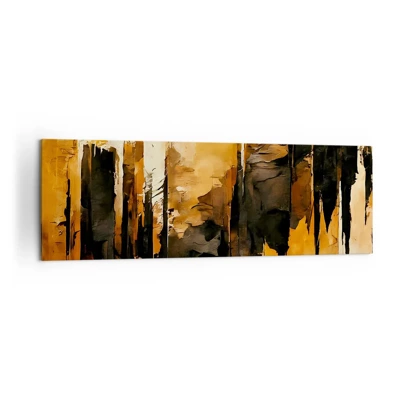 Schilderen op canvas - Harmonie van zwart en goud - 160x50 cm