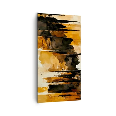 Schilderen op canvas - Harmonie van zwart en goud - 65x120 cm