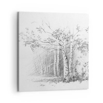 Schilderen op canvas - Het licht van het berkenbos - 50x50 cm