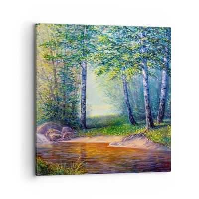 Schilderen op canvas - Idyllisch landschap - 70x70 cm