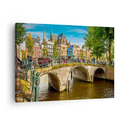 Schilderen op canvas - Lente aan de gracht - 70x50 cm