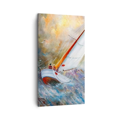 Schilderen op canvas - Lopend op de golven  - 45x80 cm