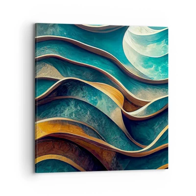 Schilderen op canvas - Meanders van blauw - 70x70 cm