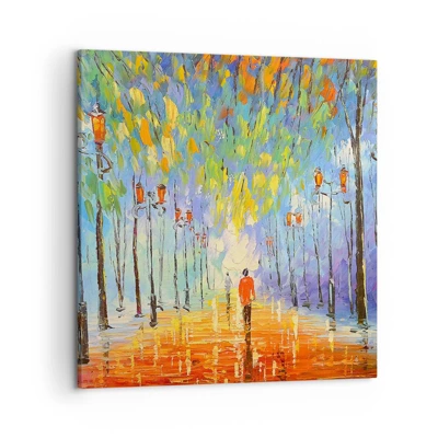 Schilderen op canvas - Nachtlied van regen - 50x50 cm