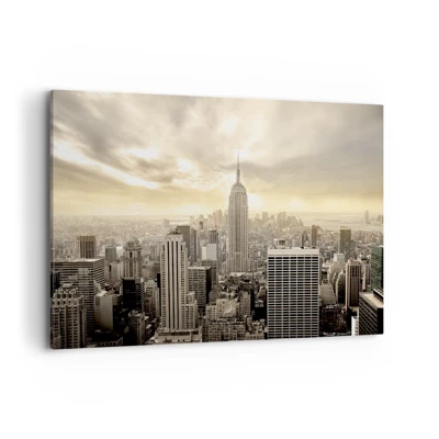 Schilderen op canvas - New York geweven van grijs - 100x70 cm