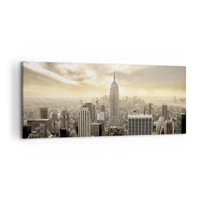 Schilderen op canvas - New York geweven van grijs - 120x50 cm