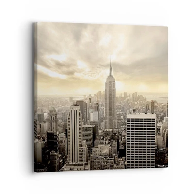 Schilderen op canvas - New York geweven van grijs - 30x30 cm