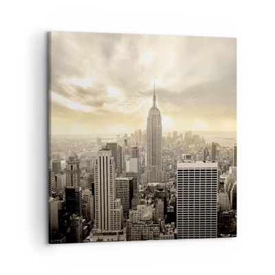 Schilderen op canvas - New York geweven van grijs - 50x50 cm