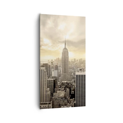 Schilderen op canvas - New York geweven van grijs - 65x120 cm