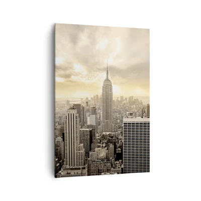 Schilderen op canvas - New York geweven van grijs - 70x100 cm