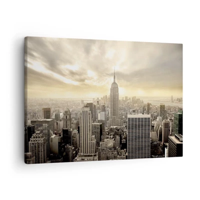 Schilderen op canvas - New York geweven van grijs - 70x50 cm