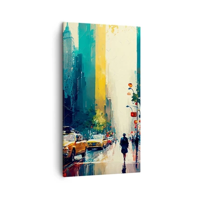 Schilderen op canvas - New York – zelfs de regen is hier kleurrijk - 45x80 cm