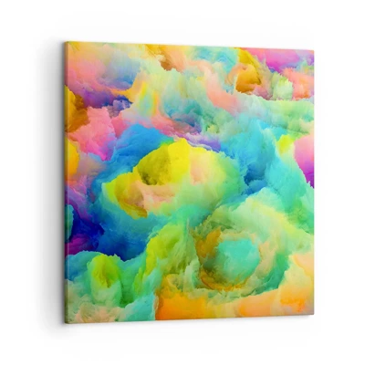 Schilderen op canvas - Regenboog dons - 50x50 cm