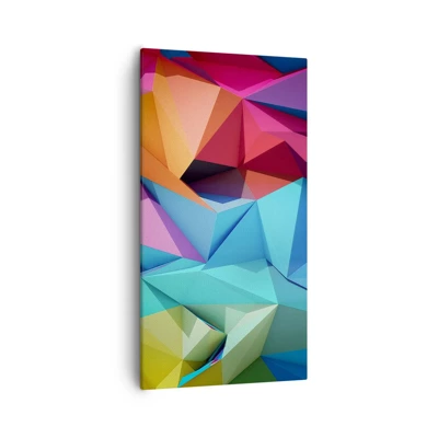 Schilderen op canvas - Regenboog origami - 55x100 cm